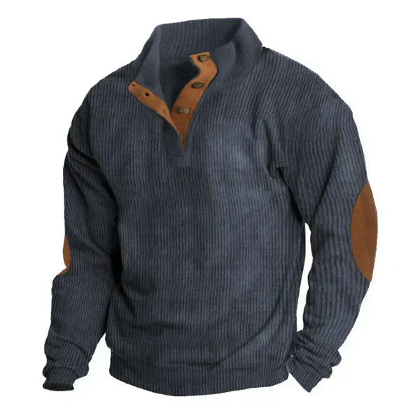 Men's Patchwork Stand Collar Hoodie Jacket For Men Casual Loose Fit Long Sleeve Sweatshirt Street-Wave