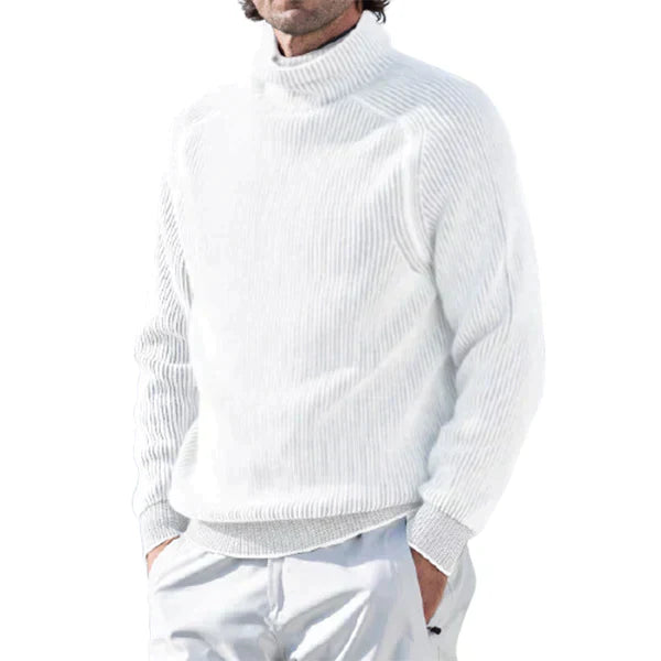 Street-Wave Men's Turtleneck Sweater With Structured Knit Multilayer Lining For All-Day Comfort