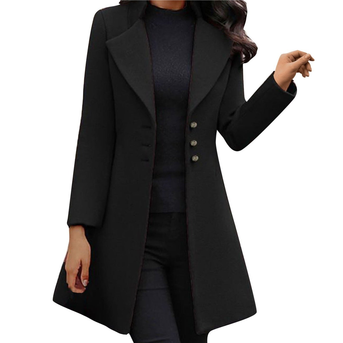 Street-Wave Wool Blend Blazer For Women, Single-Breasted, Tailored Fit, Office And Dressy Occasions