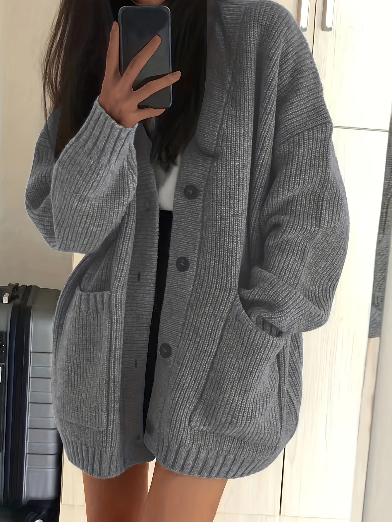 Streetwave Womens Cotton Knit Cardigan Cozy Casual Wear Soft Warm Everyday Essential