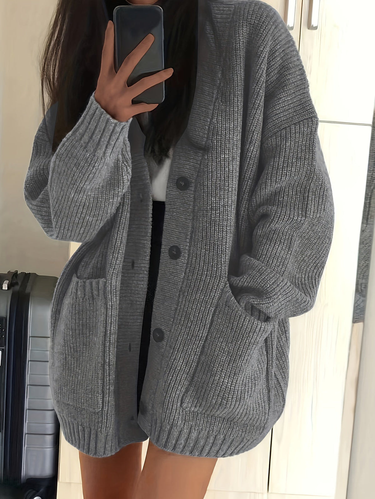 Streetwave Womens Cotton Knit Cardigan Cozy Casual Wear Soft Warm Everyday Essential