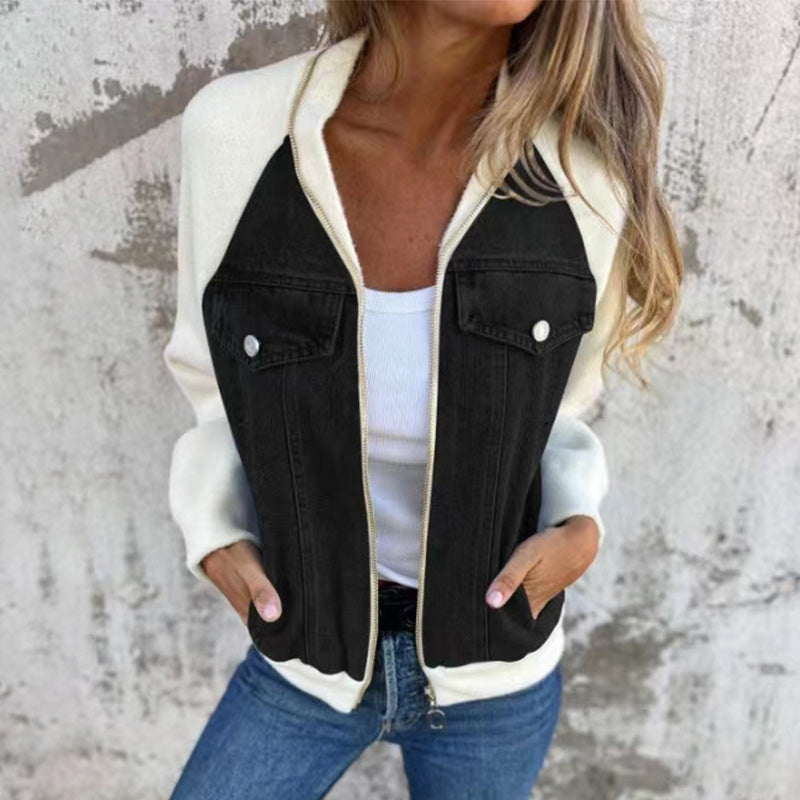 Streetwave Women Denim Jacket With Cozy Fleece Lining For All Season Casual Chic Artful Style