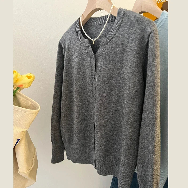 Street-wave Cardigan Pullover Knit Premium Soft Polyester Cozy Button Front For Women