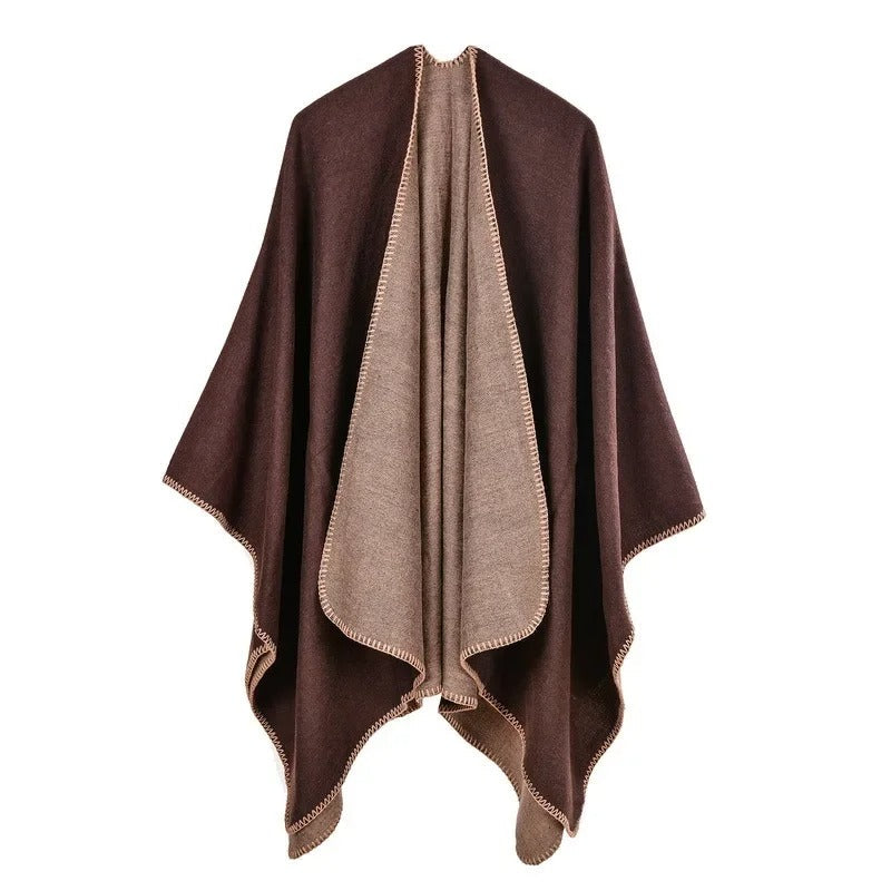 Street-wave Poncho Warmth With Flowing Silhouette For Modern Women All Season Comfort And Style