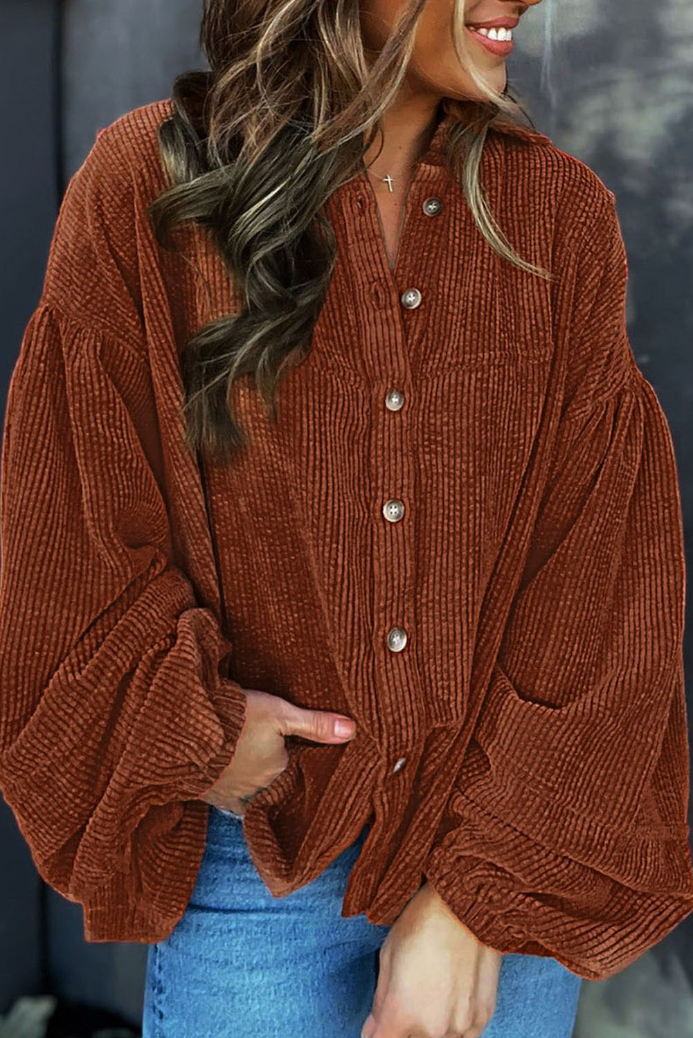 Street-wave Corduroy Shirt Loose Fit For Women Timeless Effortless Comfort Versatile Wardrobe Staple