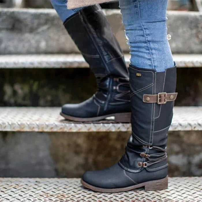 Street-Wave Beverly Zip Up Snow Boots For Women - Warm Comfort Non Slip Winter Boots