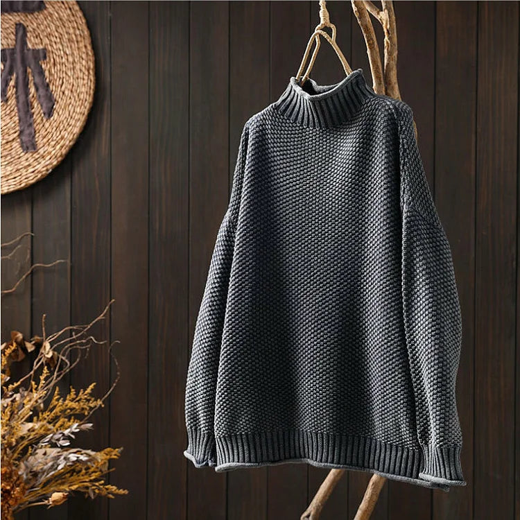 Street-wave Knit Turtleneck Sweater For Women And Men Cozy Colorful Rollneck Pullover