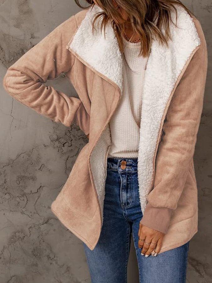Street-Wave Sherpa Lined Faux Shearling Jacket For Women Ultra Cozy Autumn Outerwear