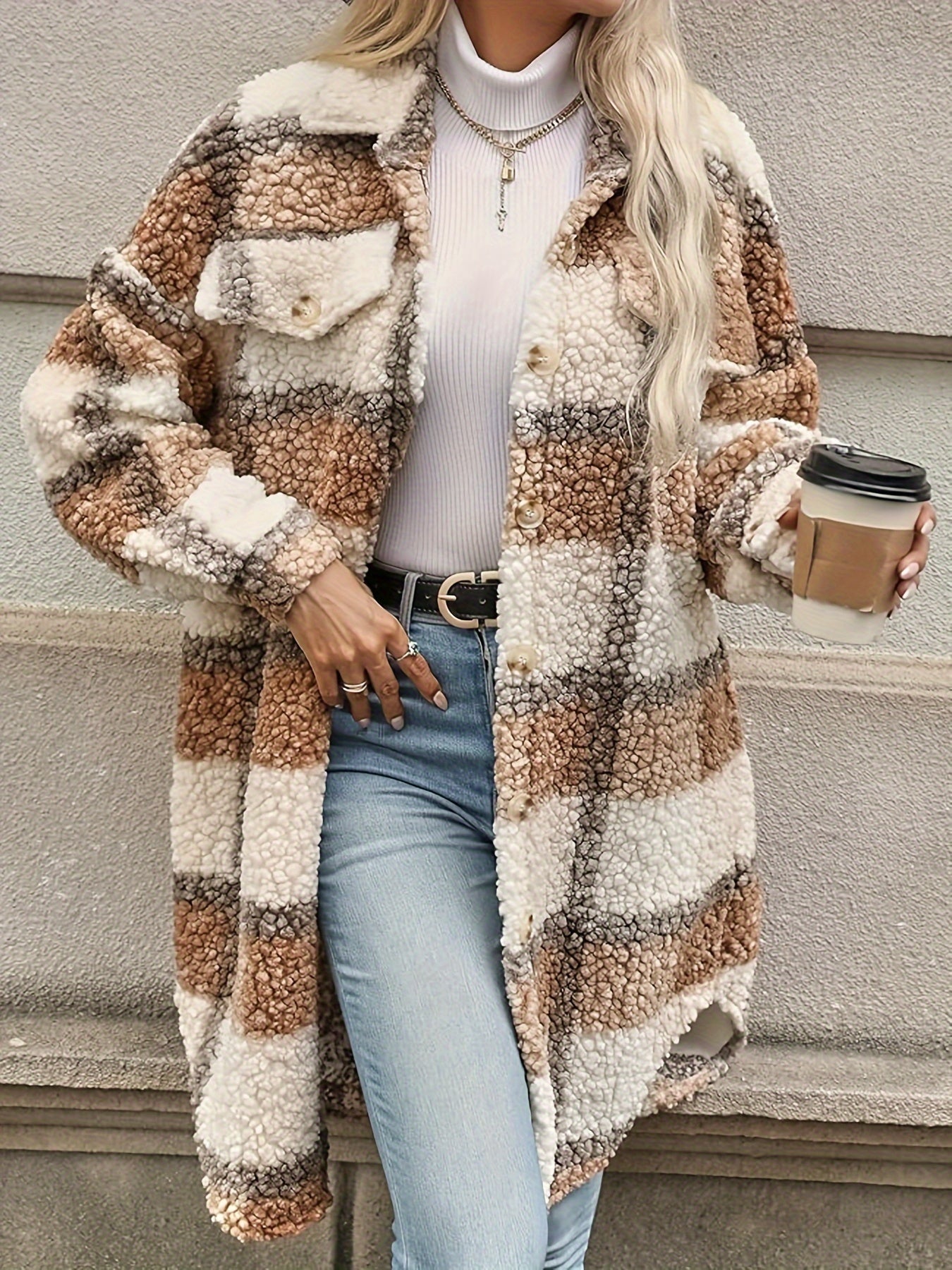 Street Wave Teddy Fleece Coat for Women Warm Cozy Everyday Comfort and Stylish Layering