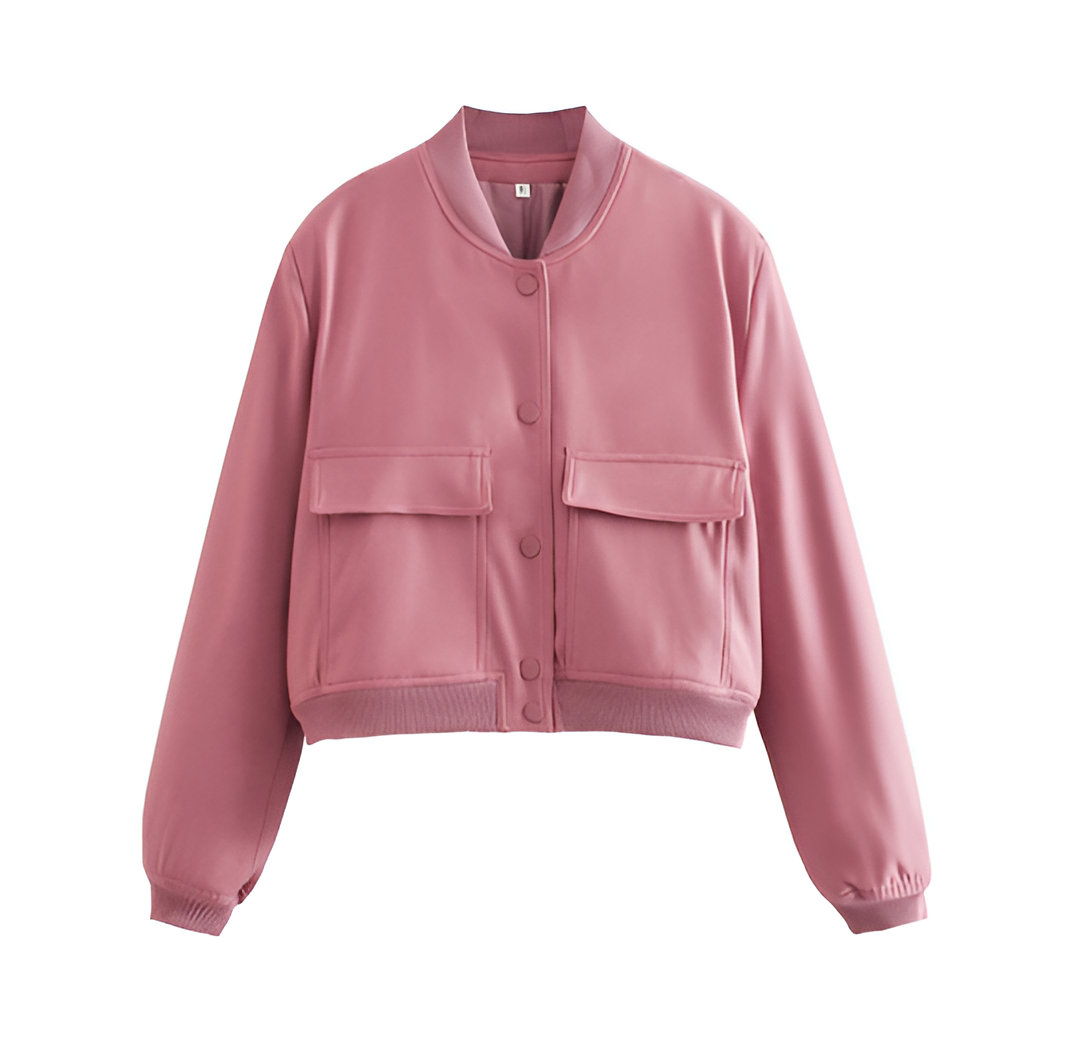 Street Wave Bomber Jacket For Women Soft Lined Cozy Comfort With Quilted Accents And Pockets