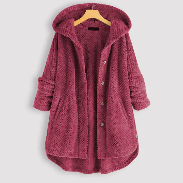 Street-wave Fleece Jacket For Women Warm Cozy Double-Layer Hooded Winter Essential