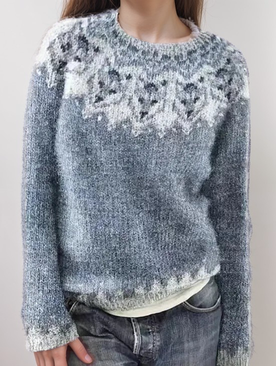 Street-Wave Nordic Wool Blend Knit Sweater For Women, Cozy Soft Comfort And Timeless Nordic Design