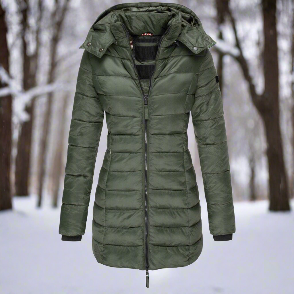 Street-Wave Women's Hooded Quilted Puffer Coat Versatile Warmth Elegant Everyday Outerwear