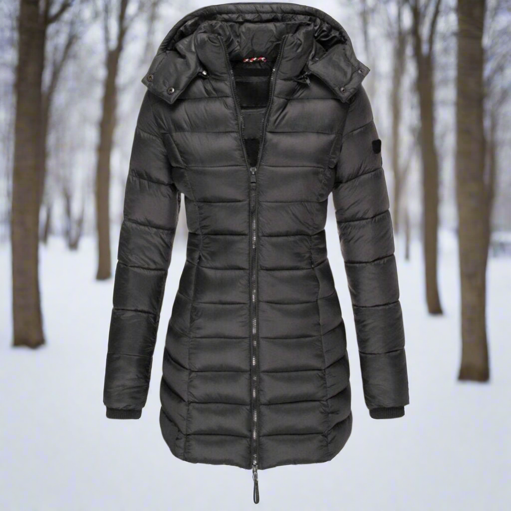 Street-Wave Women's Hooded Quilted Puffer Coat Versatile Warmth Elegant Everyday Outerwear