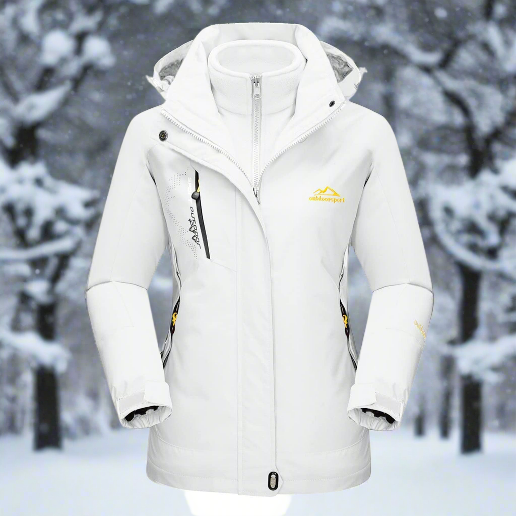 Street-wave Womens Waterproof Windproof Ski Jacket With Insulated Lining Detachable Hood Adjustable Cuffs