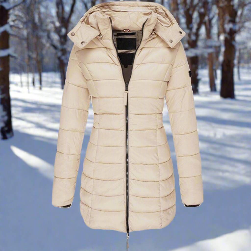 Street-Wave Women's Hooded Quilted Puffer Coat Versatile Warmth Elegant Everyday Outerwear