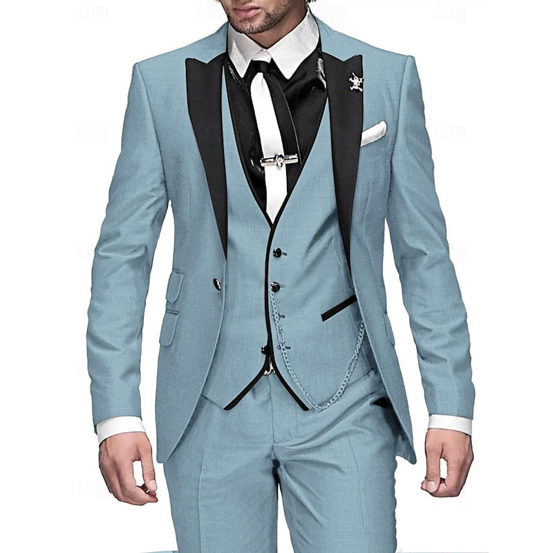 Street-Wave Oliver Breathable Linen Three Piece Suit For Weddings