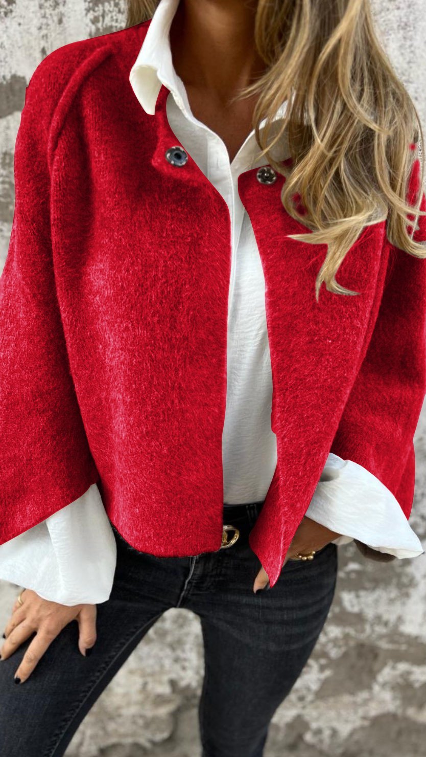 Street Wave Women's Wool Jacket With Long Sleeves Cozy Warmth And Soft Fuzzy Fabric