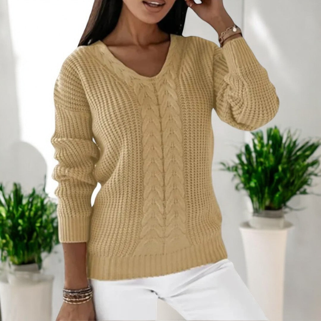Street-wave Skandi Knit Sweater For Women Cozy Soft Breathable Yarn Everyday Winter Warmth