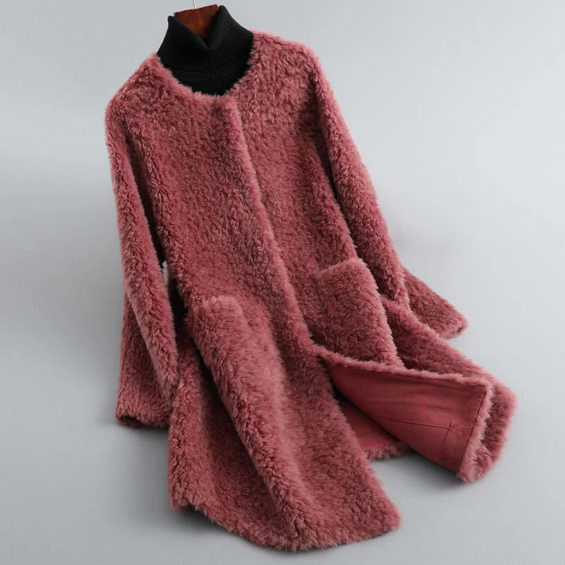 Street-wave Teddy Fur Winter Coat for Women Warm Plush Jacket with Cozy Comfort All-Season Warmth