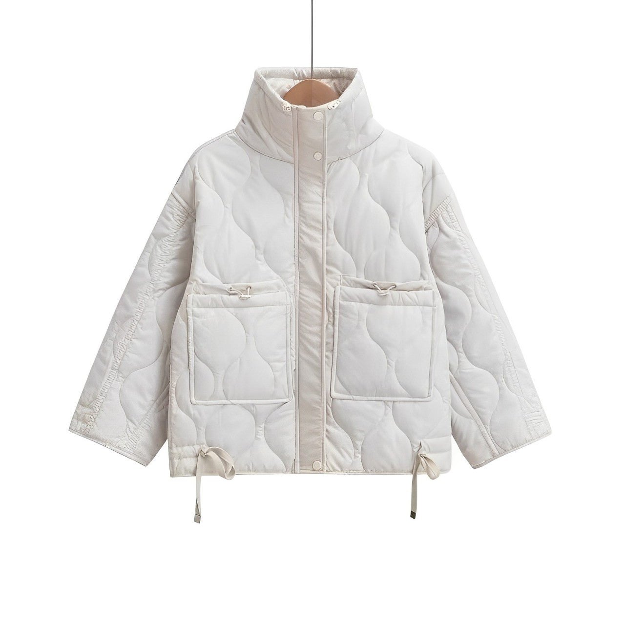 Cotton Jacket Hip Length With Stand Collar And Drawstring Streetwave Everyday Urban Outerwear For Adults
