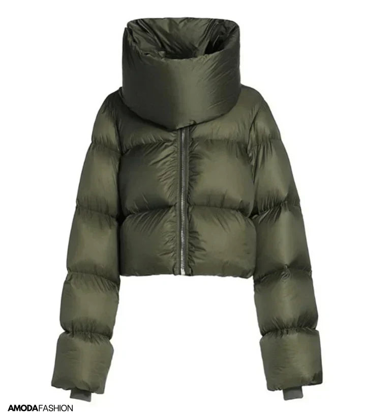 Street Wave Oversized Puffer Coat With Turtleneck For Bold Urban Fashion Lovers Streetwear