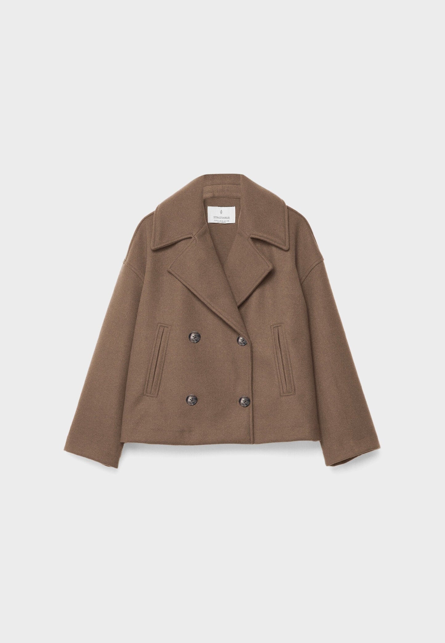 Street Wave Chic Double Breasted Short Jacket With Peak Lapels For Fashion Forward Women