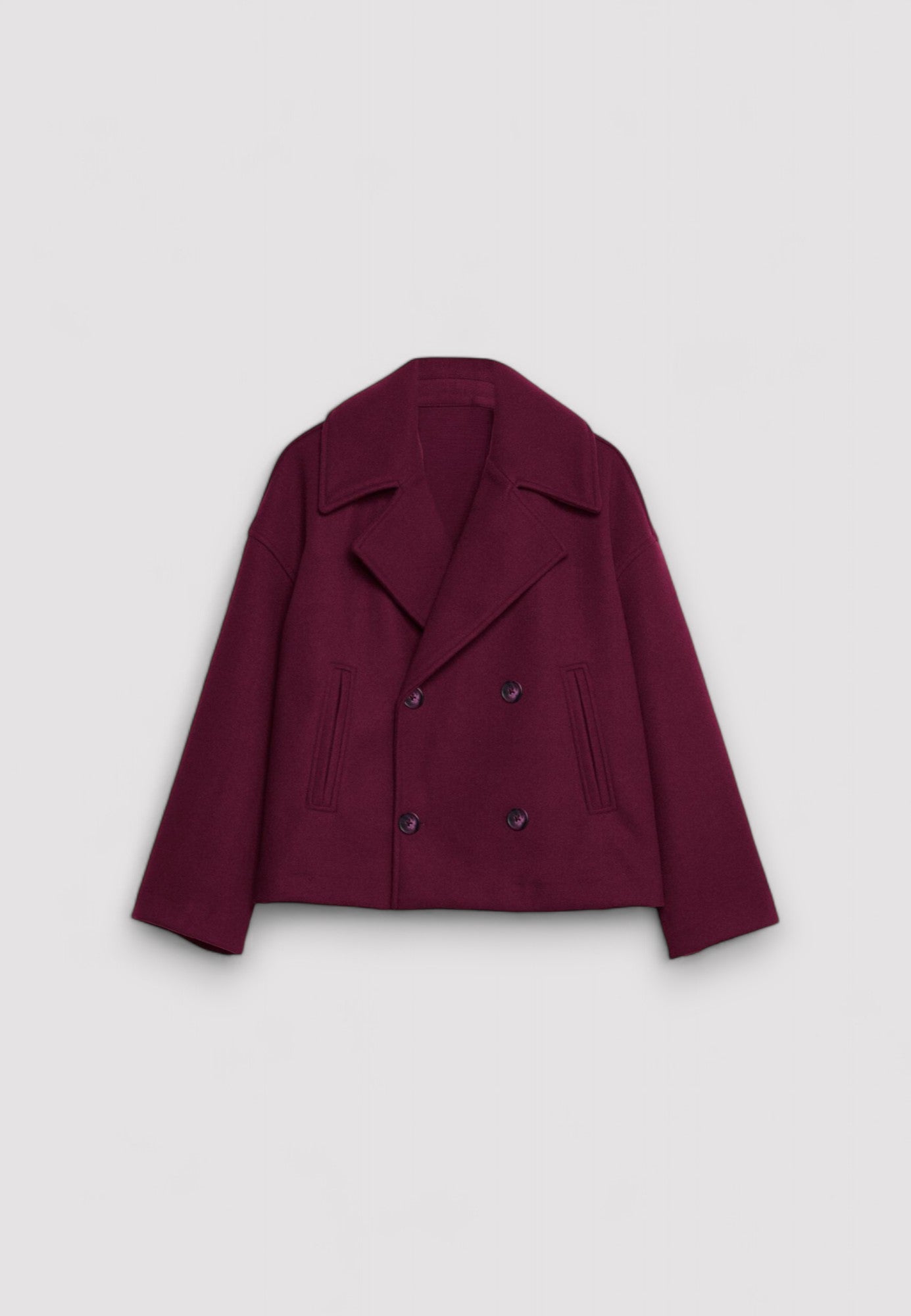 Streetwave Classic Short Wool Coat for Women With Double Breasted Front and Wide Lapels Cozy Warmth