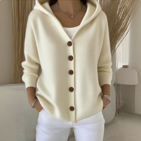 Street-wave Womens Classic Knit Cardigan With Long Sleeves Pink Cozy Warm Everyday Essential