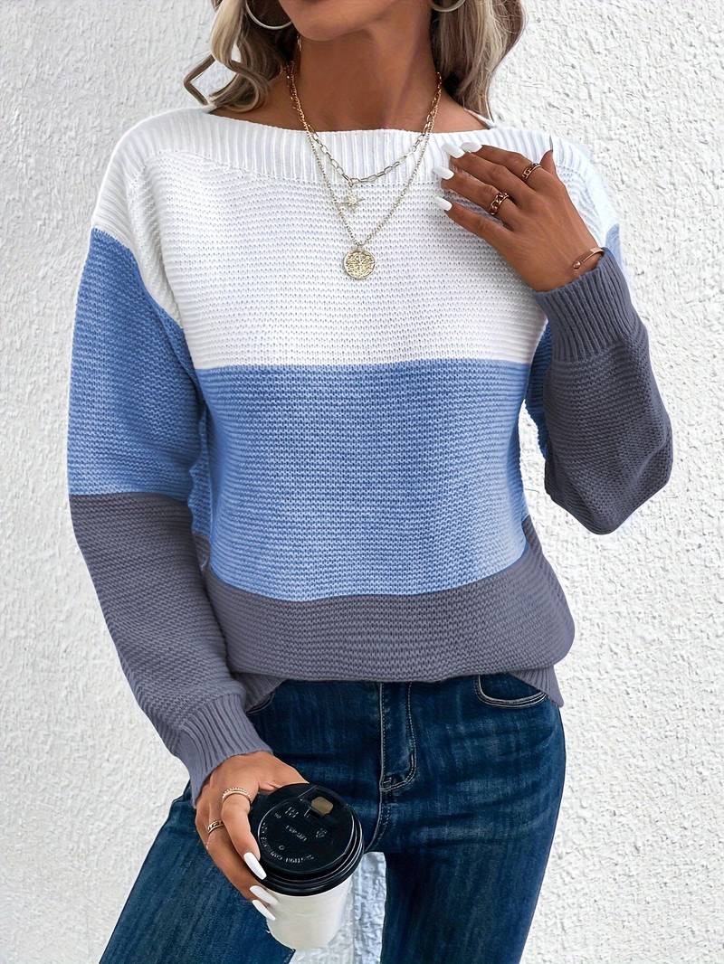 Streetwave Lyra Womens Crew Neck Knit Sweater Cozy Versatile Everyday Pullover For Modern Wardrobe