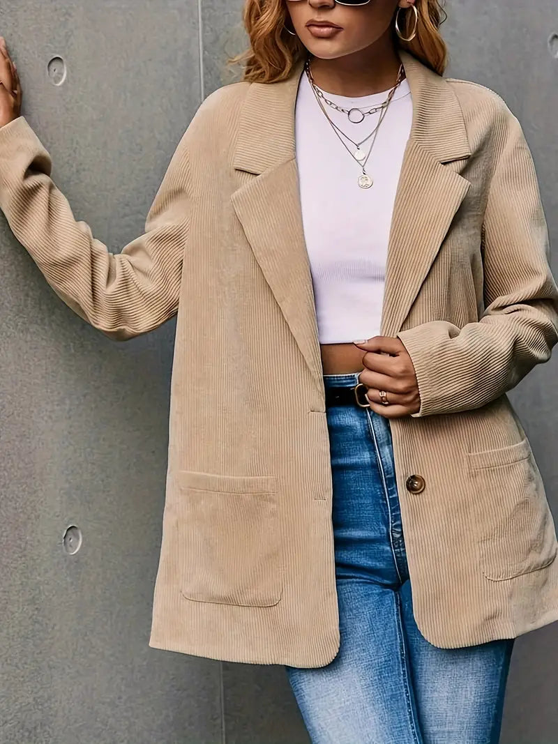 Shinelle Corduroy Blazer For Women Elegant Comfort Versatile Office To Evening Look