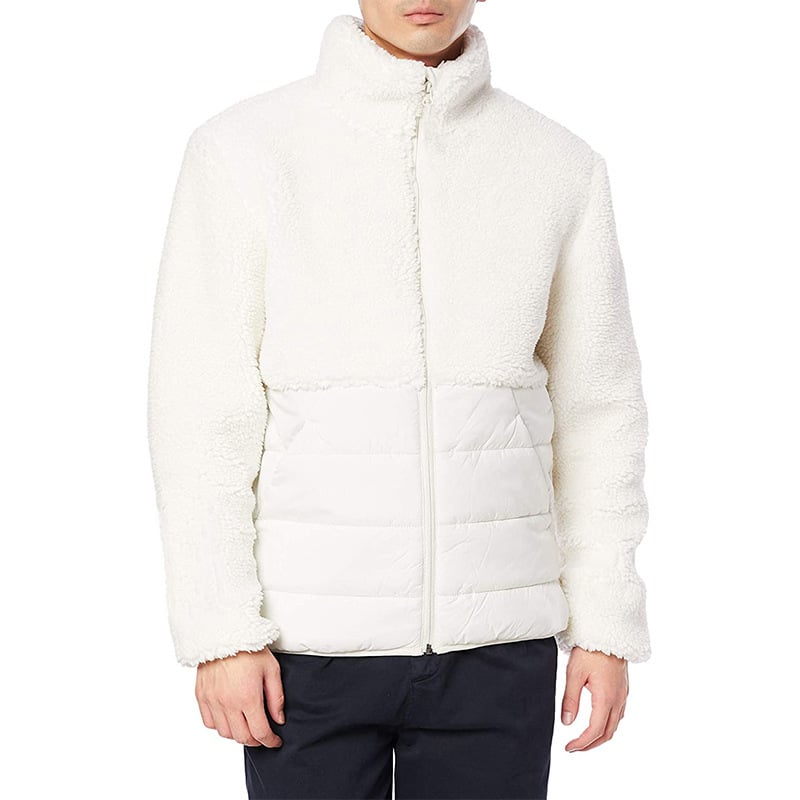 Street-wave Men's Fleece Pullover With Warm Textured Upper And Windproof Nylon Bottom Stylish