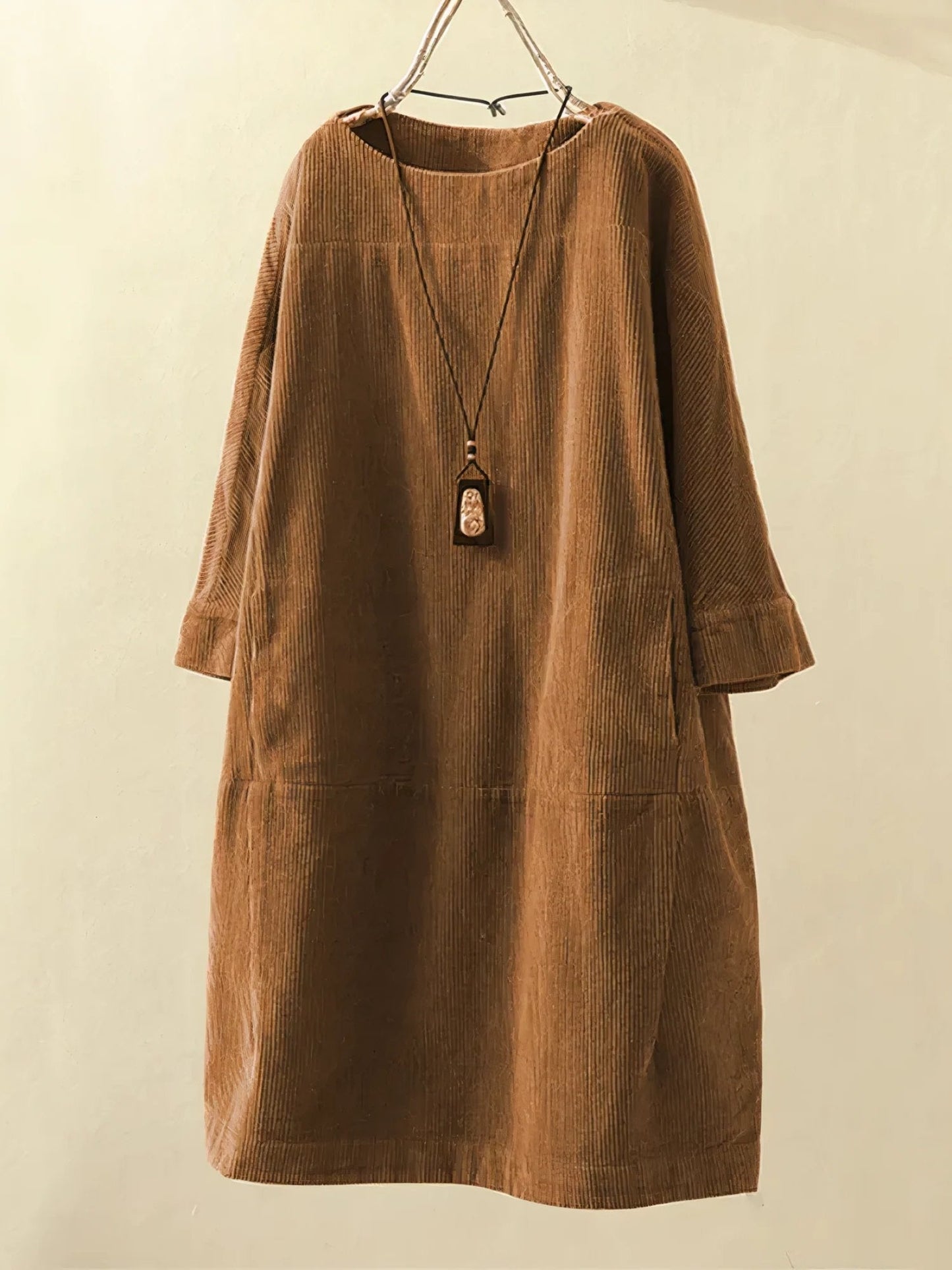 Amelia Corduroy Autumn Dress By Street Wave For Modern Stylish Women With Luxurious Comfort
