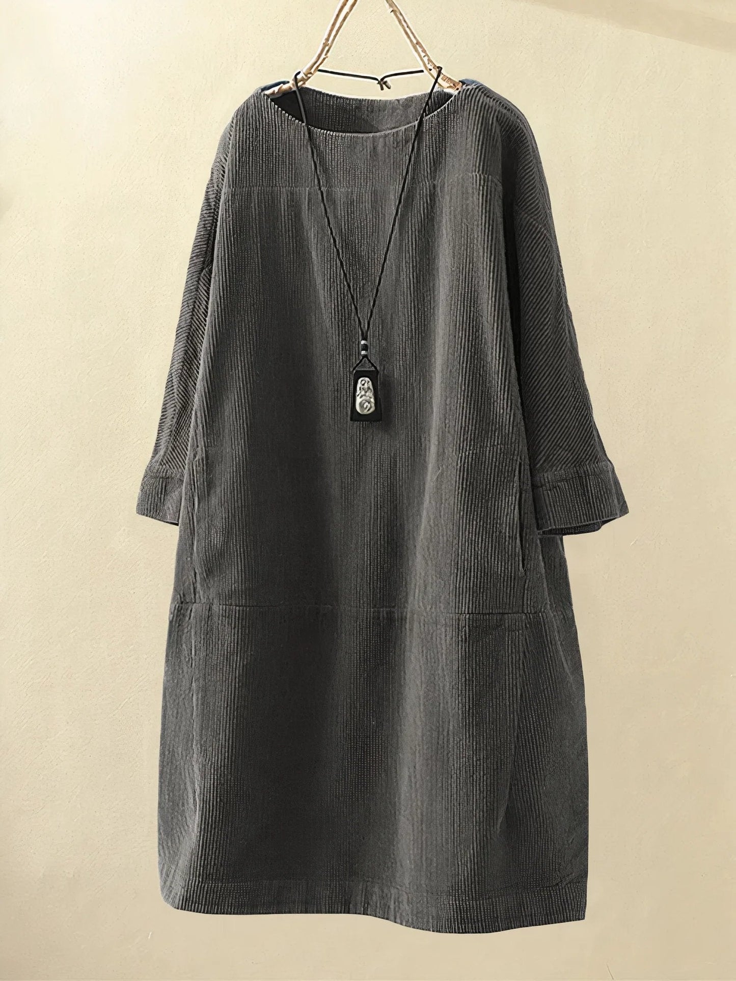 Amelia Corduroy Autumn Dress By Street Wave For Modern Stylish Women With Luxurious Comfort