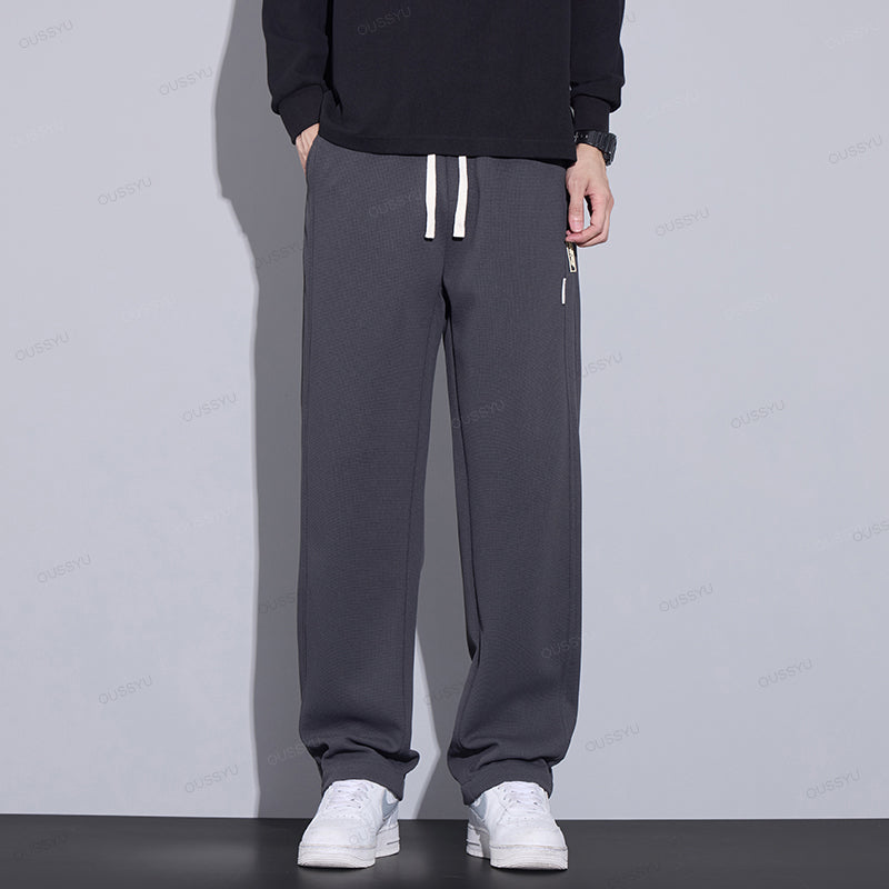 Street-Wave Benjamin Mens Classic Elastic Waist Waffle Pattern Pants For Outdoor Hiking And Casual Wear