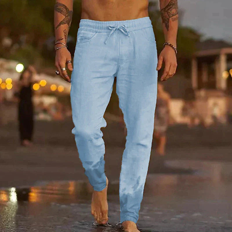 Street Wave Summer Comfort Pants For Men Breathable Lightweight Jersey Trousers With Relaxed Fit