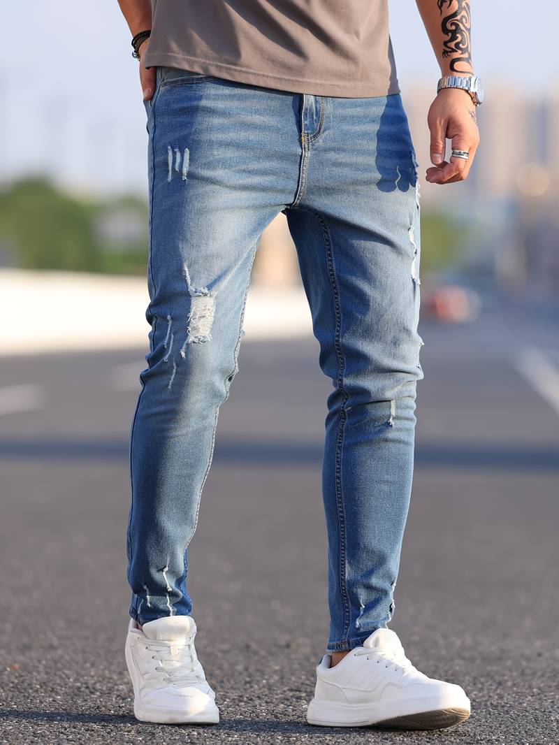 Street-Wave Summer Mens Jeans Breathable Lightweight Comfort Modern Slim Fit For Everyday Style