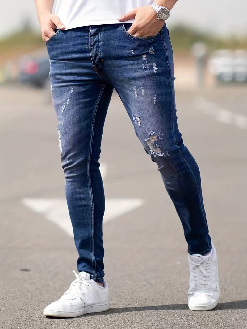 Street-Wave Summer Mens Jeans Breathable Lightweight Comfort Modern Slim Fit For Everyday Style