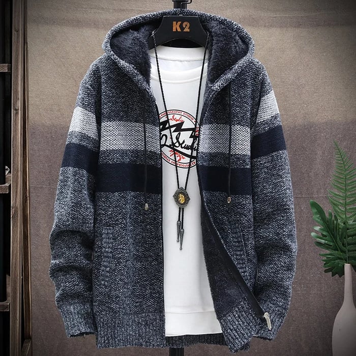 Street-Wave Men Hooded Jacket Cozy Soft Breathable Fabric Relaxed Fit Kangaroo Pocket