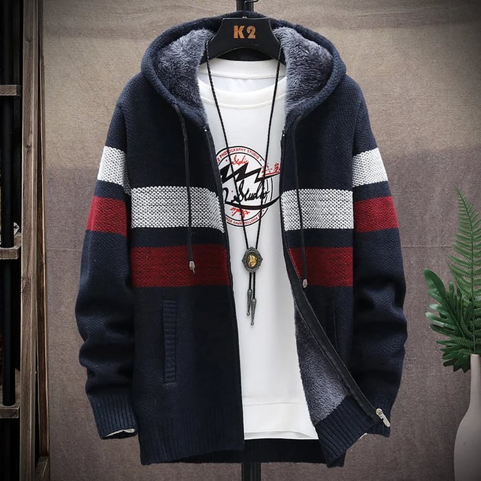 Street-Wave Men Hooded Jacket Cozy Soft Breathable Fabric Relaxed Fit Kangaroo Pocket