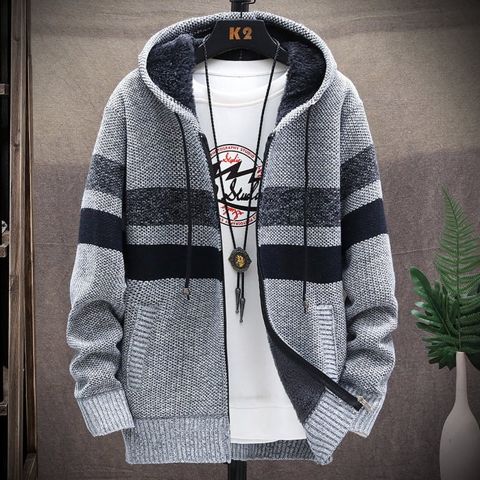 Street-Wave Men Hooded Jacket Cozy Soft Breathable Fabric Relaxed Fit Kangaroo Pocket
