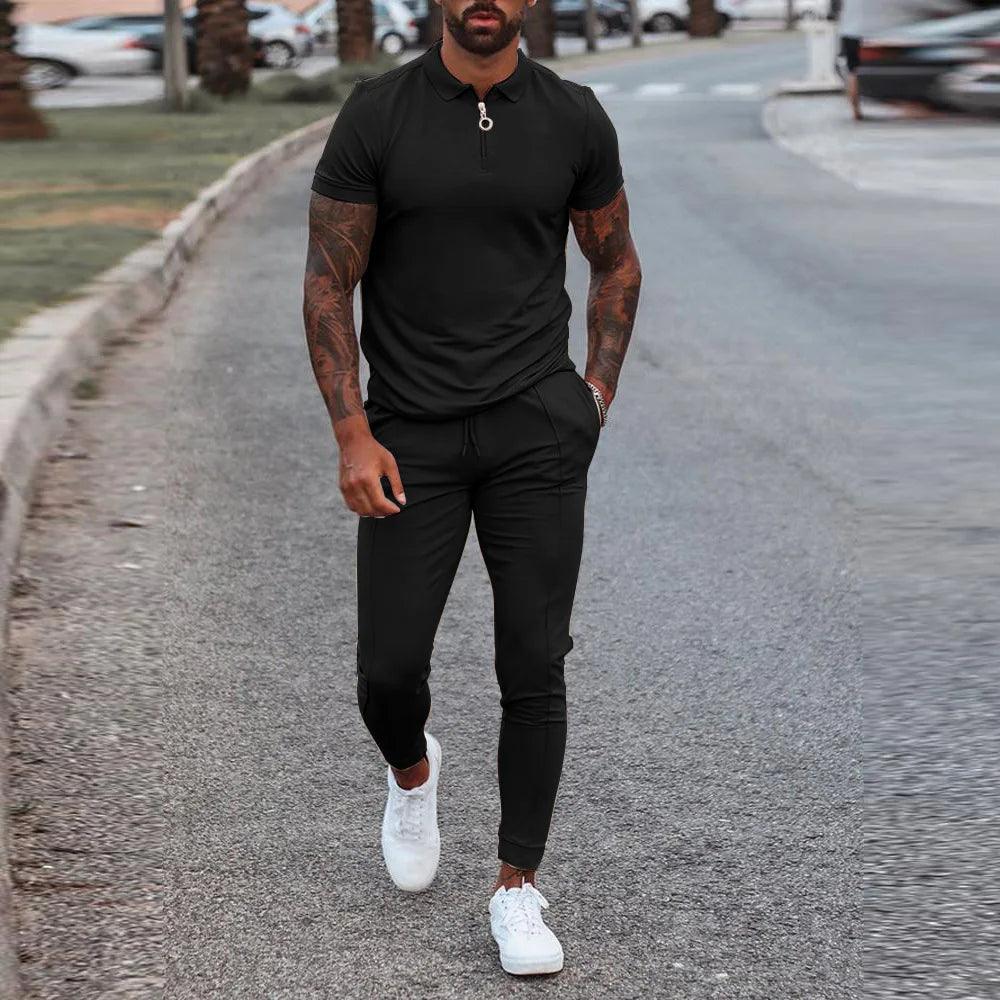 KHALEN Streetwave Men’s Gift Set, Lightweight Comfort Polo And Joggers, Modern Fit