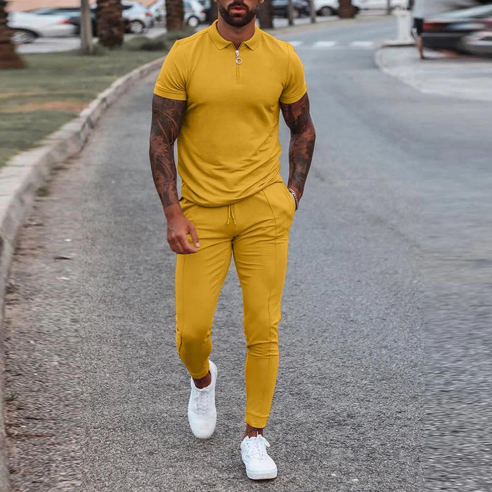 KHALEN Streetwave Men’s Gift Set, Lightweight Comfort Polo And Joggers, Modern Fit