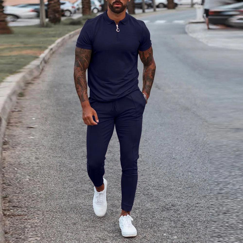 KHALEN Streetwave Men’s Gift Set, Lightweight Comfort Polo And Joggers, Modern Fit