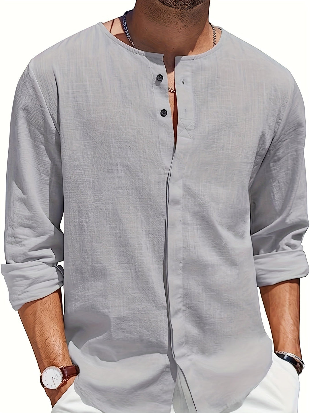 Street Wave Linen Long Sleeve Shirt Mariusz For Men Breathable Loose Fit All Occasions