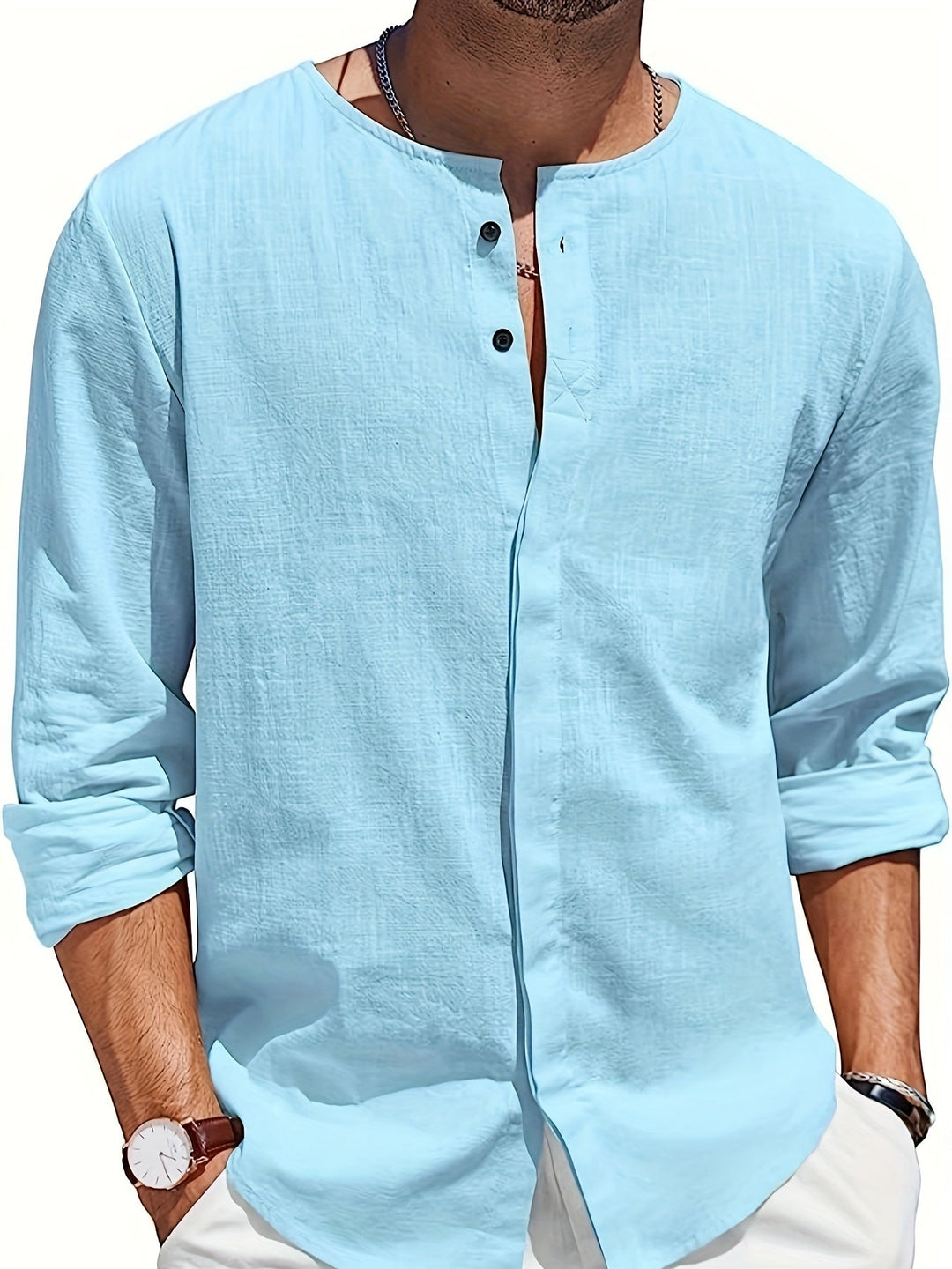 Street Wave Linen Long Sleeve Shirt Mariusz For Men Breathable Loose Fit All Occasions