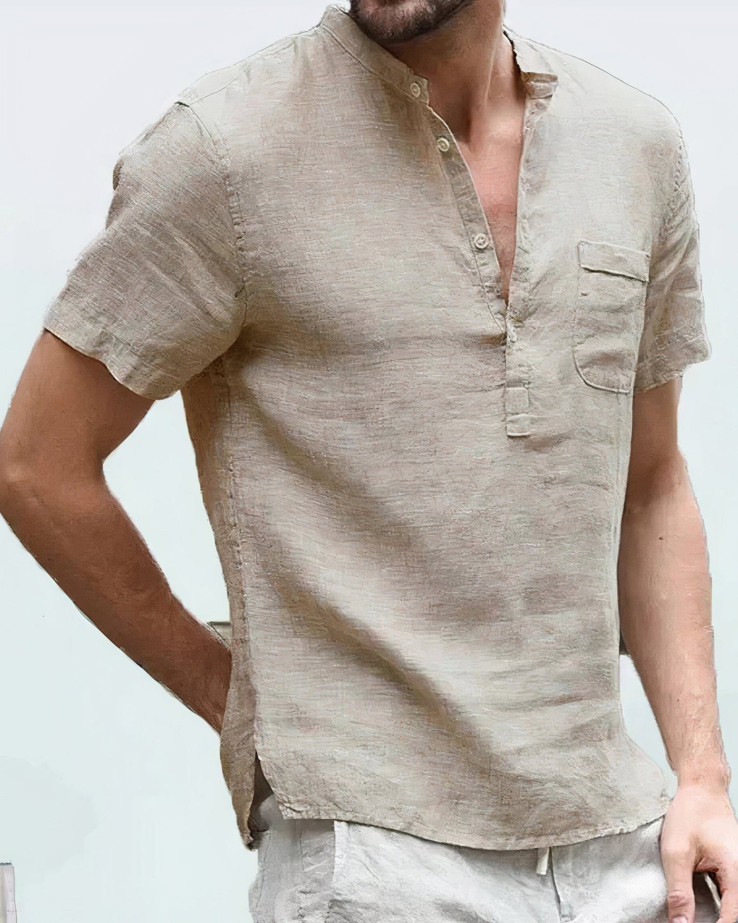 Vince Linen Summer Shirt For Men Breathable Lightweight Comfort Classic Relaxed Fit