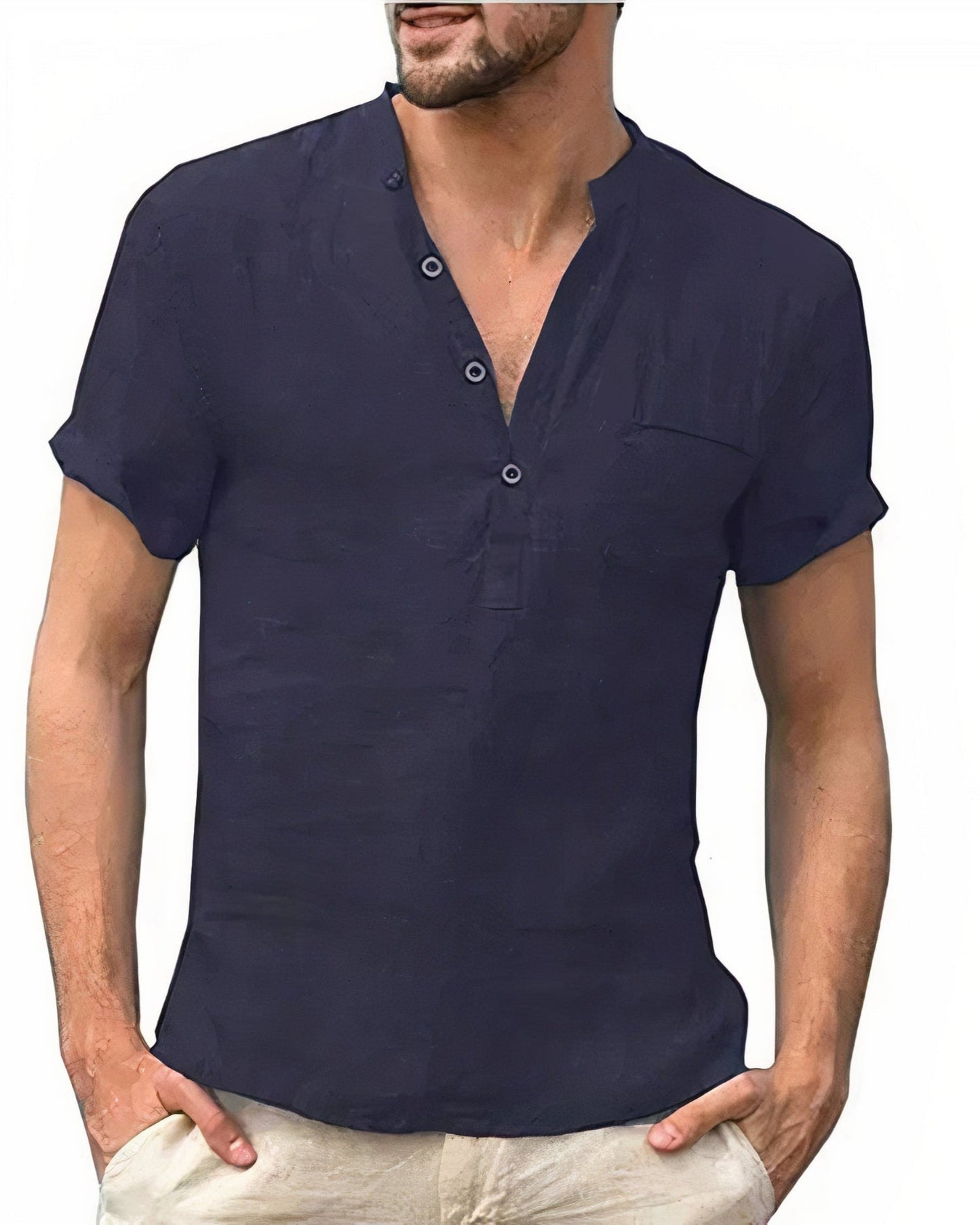 Vince Linen Summer Shirt For Men Breathable Lightweight Comfort Classic Relaxed Fit