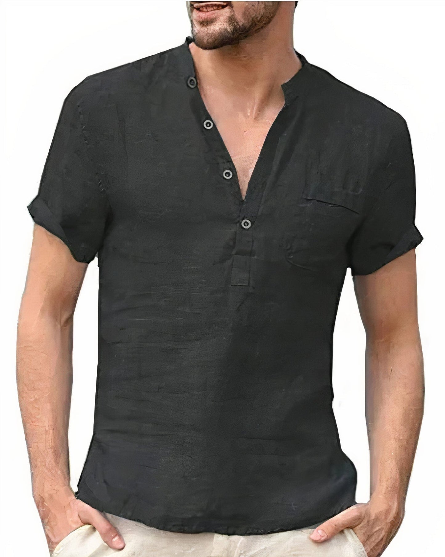 Vince Linen Summer Shirt For Men Breathable Lightweight Comfort Classic Relaxed Fit