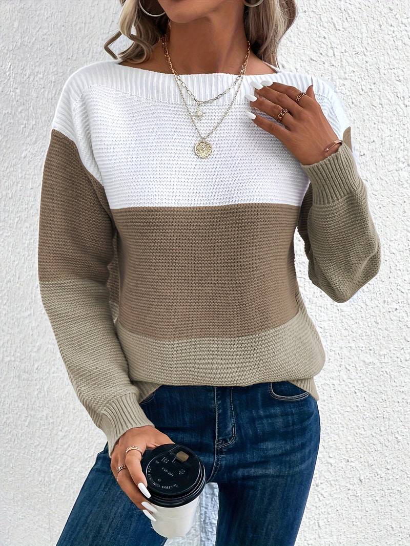Streetwave Lyra Womens Crew Neck Knit Sweater Cozy Versatile Everyday Pullover For Modern Wardrobe